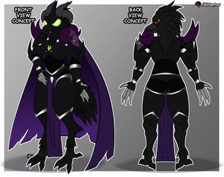 anthro armor black_body black_feathers bottomwear claws cloak clothed clothed_anthro clothed_male clothing crystal digitigrade feather_hair feathered_ears feathers feet gradient_background headgear helmet horn horned_helmet logo loincloth male multiple_angles pseudo_hair red_eyes simple_background solo tail tail_feathers talon_hands talons text toes torn_cloak visor yellow_sclera rhunter13 folkrem avian bird bird_demon corvid corvus_(genus) demon oscine passerine raven absurd_res artist_logo artist_name english_text hi_res model_sheet signature