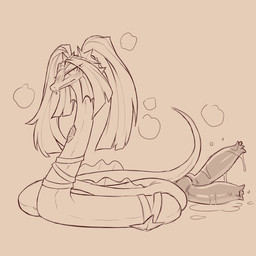 2_penises animal_genitalia animal_penis blush bodily_fluids cloaca dripping erection feral genital_fluids genitals hemipenes knot knotted_penis male multi_genitalia multi_penis penis precum precum_drip solo steam cold-blooded-twilight equestria_girls hasbro my_little_pony aria_blaze_(eg) reptile scalie snake 1:1 hi_res gynomorph_(lore)