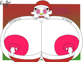 anthro areola big_areola big_breasts big_butt big_nipples bodily_fluids border breasts buckteeth butt christmas_clothing christmas_headwear clothing dialogue ears_down eyelashes female front_view glorp green_background hat headgear headwear holidays huge_areola huge_breasts huge_butt huge_nipples huge_thighs hyper hyper_areola hyper_breasts hyper_butt hyper_nipples lactating leaking_milk legwear looking_at_viewer milk nipples onomatopoeia open_mouth open_smile pink_areola pink_eyes pink_inner_ear pink_nipples pink_nose pink_tongue pivoted_ears red_background red_clothing red_hat red_headwear red_legwear red_mouth red_stockings santa_hat short_stack simple_background slosh sloshing_breasts smile smiling_at_viewer solo sound_effects stockings talking_to_viewer teeth text thick_thighs tongue white_body white_border white_ears reathe christmas nintendo pokemon cassi_(reathe) generation_8_pokemon lagomorph leporid mammal pokemon_(species) rabbit scorbunny 2025 colored digital_media_(artwork) english_text flat_colors hi_res signature