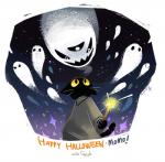 holidays magic magic_wand solo ganym0 google google_doodle halloween magic_cat_academy momo_(google) domestic_cat felid feline felis ghost mammal spirit 2016