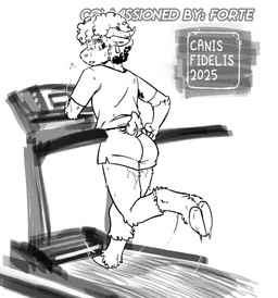 2_horns anthro athletic_wear biped bodily_fluids bottomwear butt clothed clothing cloven_hooves ear_piercing ear_ring eyebrows gym_bottomwear gym_shorts hair hooves horn jogging looking_back male piercing rear_view ring_piercing scut_tail shirt short_hair short_tail shorts simple_background solo sweat tail topwear treadmill unguligrade wool_hair canisfidelis bovid caprine mammal sheep 2025 absurd_res hi_res monochrome