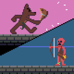 arrow_(weapon) black_nose bottomwear bow_(weapon) brick_floor broken_arrow broken_weapon clothed clothing countershade_torso countershading dot_eyes footwear glint improvised_weapon loincloth loincloth_only parry quiver_(object) ranged_weapon shooting simple_eyes smear_frame topless walking weapon kawa_kir_(artist) pinscher_5d dark_souls fromsoftware pinscher_(pinscher_5d) canid canine canis domestic_dog hollow_(dark_souls) mammal pinscher 1:1 animated digital_media_(artwork) pixel_(artwork) pixel_animation