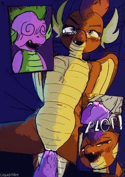 anthro clitoris duo erection female female_focus female_penetrated genitals male male/female male_penetrating male_penetrating_female penetration penis red_clitoris sex spread_legs spreading text vaginal vaginal_penetration vein veiny_penis vulva liquidmint friendship_is_magic hasbro my_little_pony mythology smolder_(mlp) spike_(mlp) dragon mythological_creature mythological_scalie scalie absurd_res english_text hi_res