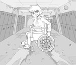 anthro clothing disability eyelashes female footwear freckles hallway hoodie inside locker looking_at_viewer paraplegic school_hallway shoes sitting slippers snout solo topwear vehicle wheelchair alexnikky akira_slide cavemanon_studios i_wani_hug_that_gator olivia_halford baryonyx dinosaur prehistoric_species reptile scalie spinosaurid theropod 2024 artist_name black_and_white hi_res monochrome sketch watermark