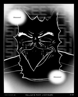 anthro beak black_background border bubble clothing coat collared_jacket eyes_closed holding_breath jacket male screaming shirt simple_background solo speech_bubble topwear sharkinthepark maccaw_(sharkinthepark) avian bird owl 2025 absurd_res comic greyscale hi_res monochrome