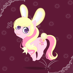 closed_smile cutie_mark fake_ears fake_rabbit_ears fake_tail female female_feral feral fur heart_symbol holidays hopping light long_mane long_tail looking_at_viewer mane mane_bow midair mouth_closed multicolored_mane no_pupils pink_body pink_fur pink_mane pink_tail pink_tongue purple_background purple_eyes quadruped simple_background smile smiling_at_viewer solo tail tongue tongue_out two_tone_mane two_tone_tail yellow_bow reachfarhigh easter hasbro mlp_g3 my_little_pony lolligiggle earth_pony equid equine horse mammal pony 1:1 2014 colored digital_drawing_(artwork) digital_media_(artwork) english_description full-length_portrait lighting portrait signature