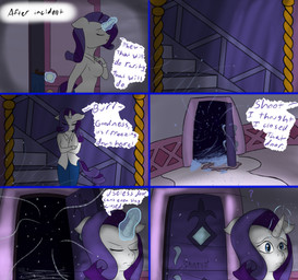 anthro anthrofied ask_blog blue_eyes cold cracked female horn magic question_mark shaking shatter shivering solo text wind lovingwolf 10_souls friendship_is_magic hasbro my_little_pony mythology rarity_(mlp) equid equine mammal mythological_creature mythological_equine unicorn comic english_text hi_res