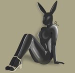 anthro breasts clothing curvy_figure female footwear fullbody_suit gimp_mask gimp_suit heel high_heels latex latex_clothing latex_skinsuit mask medium_breasts modelling rubber_clothing shoes skinsuit slim solo tight_clothing precascer cammie_bridge lagomorph mammal