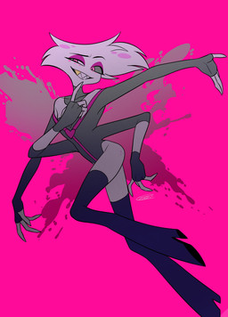 4_arms 4_fingers boots butt clothed clothing eyelashes fingers footwear freckled_butt freckled_shoulders freckles high_heeled_boots high_heels legwear long_eyelashes male multi_arm multi_limb pink_background shoes simple_background solo thigh_boots thigh_highs white_body enaic31 hazbin_hotel hellaverse angel_dust arachnid arthropod demon humanoid spider absurd_res hi_res
