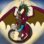 anthro duo female feral male male/female cyprus-the-angelwing mythology alexander-haygo-clayton thunder_morningstar dragon equid equine mammal mythological_creature mythological_scalie scalie