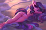 anthro beach breasts butt earth_pony equid equine fan_character female floppy_ears hasbro hi_res horse jumperkit looking_at_viewer mammal my_little_pony nude pony seaside serenity_pond_(shooterism) side_boob solo