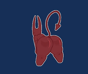 bent_over big_butt butt eyeless glistening glistening_butt male mouth_closed not_furry nude rear_view red_body shaking_butt smile solo tail lewdofyellow demon humanoid animated digital_drawing_(artwork) digital_media_(artwork) loop