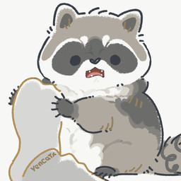 black_eyes black_nose chibi dot_eyes feral grey_body simple_background simple_eyes white_body yencatx mammal procyonid raccoon 1:1 2022