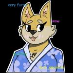 anthro blush breasts clothing female fur solo text tongue tongue_out sushirolldragon dogelore doge canid canine canis domestic_dog mammal shiba_inu spitz 1:1 alpha_channel digital_media_(artwork) english_text hi_res meme