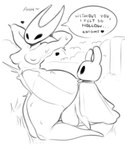 abdominal_bulge anthro arched_back balls big_balls big_butt big_penis biped breasts brother_penetrating_sister butt deep_penetration dialogue duo erection female genitals hands_behind_head heart_symbol horn huge_balls huge_butt huge_penetration huge_penis huge_thighs humor hyper hyper_balls hyper_butt hyper_genitalia hyper_penis internal kneeling kneeling_sex larger_anthro larger_female male male/female medium_breasts navel nipples non-mammal_breasts non-mammal_navel non-mammal_nipples penetration penis pun ridiculous_fit sex size_difference small_waist smaller_anthro smaller_male speech_bubble text thick_thighs void_eyes onae_ane hollow_knight team_cherry hornet_(hollow_knight) the_knight_(hollow_knight) arachnid arthropod spider vessel_(species) english_text hi_res monochrome sketch brother_(lore) brother_and_sister_(lore) half_brother_(lore) half_sister_(lore) incest_(lore) sibling_(lore) sister_(lore)