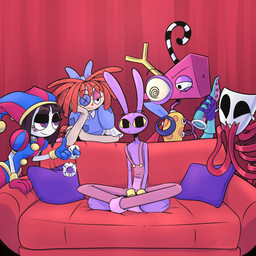 4_fingers :3 anthro bedroom_eyes cat_smile censor_bar crossed_legs cuff_(restraint) dildo doll female fingers furniture fuzzy_handcuffs group handcuffs imminent_sex looking_at_viewer male mask metal_cuffs mitten_hands narrowed_eyes on_sofa rag_doll_(toy) restraints seductive sex_toy sitting sitting_on_sofa sofa tentacle_dildo screaming_alice glitch_productions piper_perri_surrounded the_amazing_digital_circus gangle_(tadc) jax_(tadc) pomni_(tadc) ragatha_(tadc) zooble_(tadc) animate_inanimate humanoid lagomorph leporid living_doll living_mask living_toy mammal rabbit 1:1 absurd_res hi_res meme nonbinary_(lore)