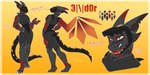anthro border cybernetic_limb cybernetic_tail cybernetics ear_piercing gold_(metal) heterochromia machine male piercing protobold protogen_visor scar scars_all_over solo tattoo white_border hoshka humanoid hybrid kobold protogen scalie 2:1 hi_res