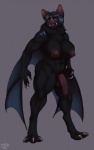 2016 abs anthro balls barefoot bat big_balls big_penis biped black_balls black_body black_fur black_hair breasts chest_tuft claws curvy_figure dbd fangs feet flaccid foreskin fur genitals grey_background gynomorph hair humanoid_genitalia humanoid_penis intersex long_fangs long_hair looking_at_viewer mammal muscular muscular_anthro muscular_gynomorph muscular_intersex navel nipples nude partially_retracted_foreskin penis pink_nipples pink_nose pink_penis pinup pose purple_eyes simple_background smile solo standing teeth thick_thighs tuft voluptuous winged_arms wings