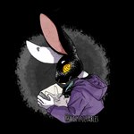 anthro chai_wistfulfables clothing female fur hoodie logo multicolored_body multicolored_fur purple_clothing purple_hoodie purple_topwear solo topwear wistfulfables yellow_eyes chai domestic_rabbit harlequin_rabbit lagomorph leporid mammal oryctolagus rabbit 1:1 absurd_res artist_logo hi_res