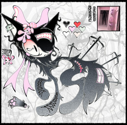 accessory black_body black_border black_fur border bow_accessory bow_ribbon female feral fur grey_body grey_fur hair_accessory hair_bow hair_ribbon liminal_spaces pacifier razor razor_blade ribbons solo tools utility_pole window morgue2025 gloomy_the_naughty_grizzly the_backrooms gloomy_bear backrooms_creature canid canine canis mammal wolf hi_res