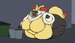 anthro bodily_fluids braixen breasts calorie colored crazy_eyes dirty dumpster eating feces female filth generation_6_pokemon insane messy_fur messy_tail mind_break morbidly_obese morbidly_obese_anthro morbidly_obese_female nintendo obese obese_anthro obese_female overweight overweight_anthro overweight_female pokemon pokemon_(species) red_eyes rotten_teeth scat scatplay slob solo stained stained_fur sweat tail thick_thighs trash trash_can