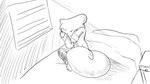 16:9 2023 animal_crossing anthro bed bedroom bodily_fluids clothed clothing crying digital_drawing_(artwork) digital_media_(artwork) dragonweirdo furniture greyscale hi_res looking_up male mammal marshal_(animal_crossing) monochrome nintendo rodent sad sciurid sketch solo tail tears tree_squirrel widescreen window