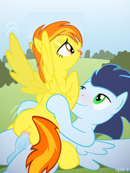 age_difference anus blue_body blue_feathers blush bodily_fluids cowgirl_position cum cum_on_penis duo erection feathered_wings feathers female female_on_top female_penetrated feral from_front_position genital_fluids genitals hair intraspecies male male/female male_on_bottom male_penetrating male_penetrating_female nude on_bottom on_top orgasm penetration penile penile_penetration penis penis_in_vagina sex straddling tail vaginal vaginal_fluids vaginal_penetration vulva wing_boner wings yellow_body yellow_feathers young young_female young_feral younger_penetrated syoee_b third-party_edit friendship_is_magic hasbro my_little_pony mythology soarin_(mlp) spitfire_(mlp) wonderbolts_(mlp) equid equine mammal mythological_creature mythological_equine pegasus 3:4 hi_res