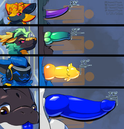 animal_genitalia anthro balls big_penis black_body blep blowhole blue_body blue_fur blue_light blue_penis blue_tongue brown_eyes chart feathers feral fur genitals glowing glowing_genitalia glowing_penis gradient_penis green_hair green_penis group hair horn huge_penis hyper hyper_genitalia hyper_penis knot knotted_penis looking_at_viewer machine male markings orange_penis penis penis_chart penis_size_difference purple_penis red_markings red_sclera sheath sparkles spiked_penis spikes spikes_(anatomy) tapering_penis tongue tongue_out triple_knot white_body yellow_body yellow_feathers yellow_horn yellow_penis howzit_toyah mythology penis_lineup eikuli_(joeyderg) yeno aquatic avali cetacean dolphin dragon eastern_dragon hybrid mammal mythological_creature mythological_scalie oceanic_dolphin orca protogen scalie toothed_whale absurd_res hi_res