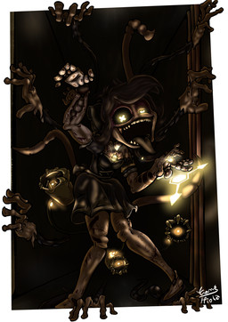 absolute_solver black_sclera blood bodily_fluids border bottomwear camera clothing corpse cross_eyes female footwear glowing glowing_eyes high_heels machine not_furry numbered_sequence shoes skirt solo tentacle_hands tentacles tongue tongue_out white_border yellow_eyes hpiola glitch_productions murder_drones cyn_(murder_drones) humanoid robot robot_humanoid worker_drone 2025 signature
