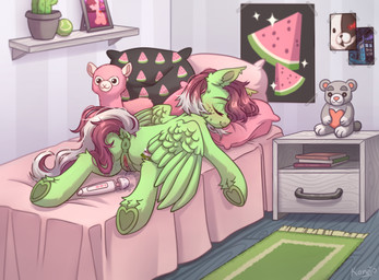 after_masturbation animal_genitalia animal_vulva anus bed blush bodily_fluids clitoris cutie_mark day equine_anus equine_genitalia equine_vulva eyes_closed feathered_wings feathers female feral fur furniture genital_fluids genitals green_body green_fur hair hooves inside lying multicolored_hair nude on_bed on_front pillow plushie raised_tail rear_view red_hair red_tail sex_toy smile solo sweat tail two_tone_hair two_tone_tail underhoof vaginal_fluids vaginal_fluids_on_leg vaginal_fluids_on_vulva vibrator vulva wand_vibrator white_hair white_tail wings konejo hasbro my_little_pony mythology fan_character watermelon_success equid equine mammal mythological_creature mythological_equine pegasus hi_res