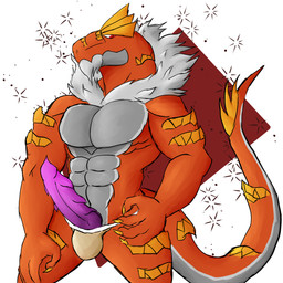 anthro anthrofied balls_outline bulge detailed_bulge genital_outline genitals male muscular muscular_anthro muscular_male penis solo daikuhiroshiama nintendo pokemon dinosaur fossil_pokemon generation_6_pokemon pokemon_(species) prehistoric_species reptile scalie tyrantrum 1:1 hi_res