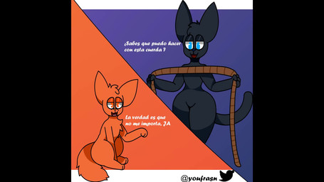 anthro anthro_on_feral anthro_penetrated bdsm bed bedroom bedroom_sex bestiality black_body black_fur blue_eyes blush bodily_fluids bondage bound cum cum_in_mouth cum_inside deep_throat dominant dominant_anthro dominant_female drinking drinking_cum duo erection fellatio female female_on_feral female_penetrated femboy feral feral_penetrating feral_penetrating_anthro fluffy fluffy_tail forced fur furniture genital_fluids genitals interspecies male male/female male_on_anthro male_penetrating male_penetrating_anthro male_penetrating_female oral oral_penetration orange_body orange_eyes orange_fur orgasm penetration penile penile_penetration penis penis_in_mouth recording reverse_forced_oral rope saliva saliva_on_penis sex submissive submissive_feral submissive_male tail text throbbing throbbing_penis twitter_logo sound_warning youfrasn twitter sailer_(youfrasn) sailon_(youfrasn) canid canine canis domestic_cat domestic_dog felid feline felis mammal 16:9 animated artist_name hi_res long_playtime sound spanish_text video widescreen