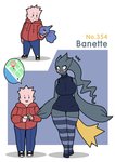 banette big_breasts blush breasts clothed clothing duo female franschesco_(artist) generation_3_pokemon hi_res human humanoid larger_female male mammal nintendo not_furry pokemon pokemon_(species) shuppet size_difference smaller_male wide_hips