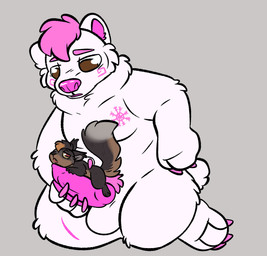 animal_genitalia animal_penis anthro canine_genitalia canine_penis dipstick_tail duo erection feral fur genitals grinding_on_penis holding_another knot male markings nude open_mouth penile penis simple_background size_difference tail tail_markings kaiizree bryn_(polar_bear) korwin bear mammal polar_bear rodent sciurid tree_squirrel ursine hi_res