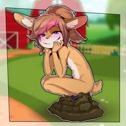 anthro barn bedroom_eyes blush brown_hair clothing crouching feces feces_on_body feces_on_butt feces_on_footwear feces_on_leg feces_pile feces_smear female footwear footwear_only fur grin hair mostly_nude narrowed_eyes navel outside pink_nose purple_eyes scatplay scut_tail seductive shoes shoes_only short_tail smile solo standing_in_feces tail tan_body tan_fur young young_anthro young_female sicmop miyu_(hendric) lagomorph leporid mammal rabbit 1:1 2023 hi_res