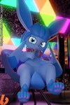 3d_(artwork) 9:16 anthro anthrofied blender_(artwork) blender_cycles blue_body blue_eyes camera_view candy dessert digital_media_(artwork) eating eeveelution feet female food generation_2_pokemon generation_4_pokemon glaceon hi_res hindpaw nintendo paws pokemon pokemon_(species) sawert sitting solo