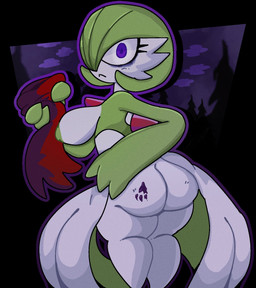 areola big_breasts big_butt breasts butt chest_spike eye_bags female green_areola green_body green_hair green_nipples hair holding_scarf looking_at_viewer looking_back looking_back_at_viewer nipples purple_eyes rear_view short_hair solo spikes spikes_(anatomy) thick_thighs white_body wide_hips mschaox6 nintendo pokemon gardevoir generation_3_pokemon humanoid pokemon_(species) hi_res