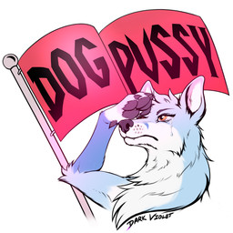 black_pawpads blue_body blue_fur bodily_fluids feral flag fur gesture male pawpads salute solo tears white_body white_fur dark_violet akito_(akitoe) canid canine fox mammal 1:1 hi_res