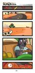anthro canid canine canis car comic driving duo feral hi_res inside_car lizard mammal naskatan reptile scalie toomuchdynamite vehicle wolf