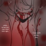 2022 animal_humanoid blood blood_drip blood_on_body blood_on_face blood_on_teeth bodily_fluids canid canid_humanoid canine canine_humanoid digital_drawing_(artwork) digital_media_(artwork) dripping english_text fangs female first_person_view fox_humanoid foxtrot_(glacierclear) glacierclear humanoid mammal mammal_humanoid strawberry_cheesecake_(glacierclear) teeth text vampire