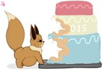 2015 belly belly_expansion bloated brown_body brown_fur cake dessert eating eevee expansion feral food food_stains fur generation_1_pokemon male messy_eater neck_tuft nintendo obese obese_feral overweight overweight_feral overweight_male pfh pokemon pokemon_(species) puffed_cheeks raised_tail shadow simple_background slightly_chubby slightly_chubby_male solo tail tan_body tan_fur tuft