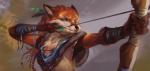 5_fingers anthro armor arrow_(weapon) blue_eyes bow_(weapon) bracers canid canine clothed clothing deadro digital_media_(artwork) feathers female fingers fox fur holding_object holding_weapon horizon_(series) jewelry mammal necklace one_eye_closed orange_body orange_fur ranged_weapon solo sony_corporation sony_interactive_entertainment weapon