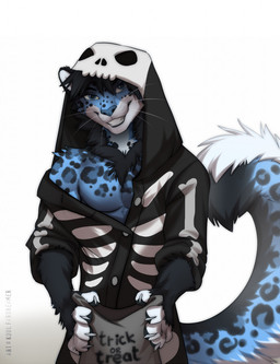 anthro black_hair blue_body blue_eyes blue_fur clothed clothing collar fur hair looking_at_viewer male simple_background smile smile-eleb solo tail white_background koul felid feline leopard mammal pantherine 2021 digital_media_(artwork) hi_res