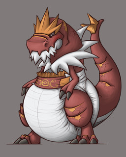 ambiguous_gender big_diaper blush claws clean_diaper clothed clothing diaper diaper_only feral grey_background simple_background solo tail topless wearing_diaper white_diaper ire-k nintendo pokemon dinosaur fossil_pokemon generation_6_pokemon pokemon_(species) prehistoric_species reptile scalie theropod tyrantrum 4:5 hi_res