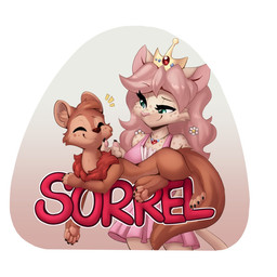 accessory anthro breasts claws clothed clothing crown dress duo eyelashes feet female finger_claws flower flower_in_hair freckled_chest freckled_face freckled_shoulders freckles gesture hair hair_accessory hand_gesture headgear hindpaw inner_monologue inner_thoughts jewelry logo long_eyelashes long_hair male male/female necklace pawpads paws petting plant pose small_breasts squirrel_tail thinking toe_claws muhny princess_nino_(muhny) sorrel_(muhny) domestic_cat felid feline felis gulonine mammal marten mustelid musteline 1:1 hi_res