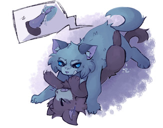 angry black_body black_fur blue_body blue_eyes blue_fur blush blush_lines bodily_fluids cheek_tuft claws clitoris crying cum cum_in_vagina cum_inside dominant dominant_female duo facial_tuft feet female female_on_top female_rape female_raping_male feral feral_on_feral feral_raping_feral forced forced_to_cum_inside fur furrowed_eyebrows genital_fluids genitals growling inner_ear_fluff male male/female male_on_bottom male_raped on_bottom on_top open_mouth rape sex snarling spread_toes submissive submissive_male tears toes tuft white_body white_fur conditional_dnp waterthissport warriors_(book_series) bluestar_(warriors) fan_character domestic_cat felid feline felis mammal hi_res