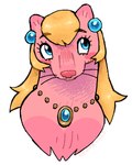 alternate_species anthro blonde_hair blue_eyes blue_pendant chest_tuft crossgender ear_piercing ear_ring eyebrows fur hair jewelry male necklace pendant piercing pink_body pink_fur ring_piercing simple_background solo stubble tuft whiskers white_background kewpiekills mario_bros nintendo peaches_(kewpiekills) princess_peach mammal mink mustelid musteline true_musteline 4:5 hi_res