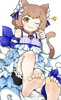 5_fingers 5_toes accessory armwear barefoot black_outline bottomwear bow_(feature) bow_accessory bow_ribbon brown_eyes brown_hair clothed clothing dress feet femboy fingers foot_fetish foot_focus hair hair_accessory hair_bow hair_ribbon humanoid_feet light_body light_skin looking_at_viewer male one_eye_closed outline pattern_armwear pattern_clothing pattern_topwear plantigrade ribbons shorts shorts_under_dress simple_background sitting smile soles solo star striped_armwear striped_clothing striped_topwear stripes tan_body tan_skin toes tongue tongue_out topwear white_background white_clothing white_dress wink mentha re:zero ferris_argyle animal_humanoid cat_humanoid felid felid_humanoid feline feline_humanoid humanoid mammal mammal_humanoid absurd_res digital_media_(artwork) hi_res male_(lore)