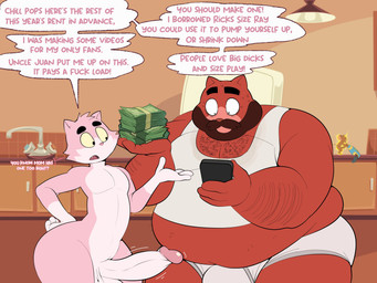 age_difference allcaps anthro balls beard belly belly_overhang big_balls big_belly big_penis body_hair briefs bulge cellphone chest_hair clothed clothed/nude clothing colored_seam_underwear curvy_figure dialogue duo_focus electronics erection eyebrows facial_hair genitals grey_seam_briefs grey_seam_underwear grey_waistband group holding_object inside kitchen larger_male male male/male mature_anthro mature_male money monotone_clothing monotone_undershirt monotone_underwear nude older_male open_mouth overweight overweight_anthro overweight_male pantsless pantsless_anthro pantsless_male penis phone pink_text profanity ranged_weapon raygun shirt sink size_difference smaller_male smartphone speech_bubble standing surprised tank_top text thick_thighs tighty_whities topwear trio underwear weapon white_briefs white_clothing white_shirt white_tank_top white_text white_topwear white_undershirt white_underwear wide_hips younger_male conditional_dnp erobos metro-goldwyn-mayer tom_and_jerry barry_(erobos) jerry_mouse roz_(erobos) domestic_cat felid feline felis mammal mouse murid murine rodent 2025 4:3 absurd_res english_text hi_res father_(lore) father_and_child_(lore) father_and_son_(lore) parent_(lore) parent_and_child_(lore) parent_and_son_(lore) son_(lore)
