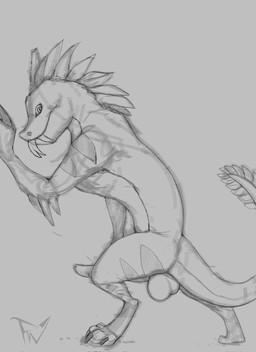 backsack balls fangs feather_hair feathers feral genitals male on_hind_legs penis pseudo_hair simple_background solo tail tail_feathers teeth tongue tongue_out fellowwolf mythology drakoatl dragon mythological_creature mythological_scalie scalie hi_res monochrome sketch
